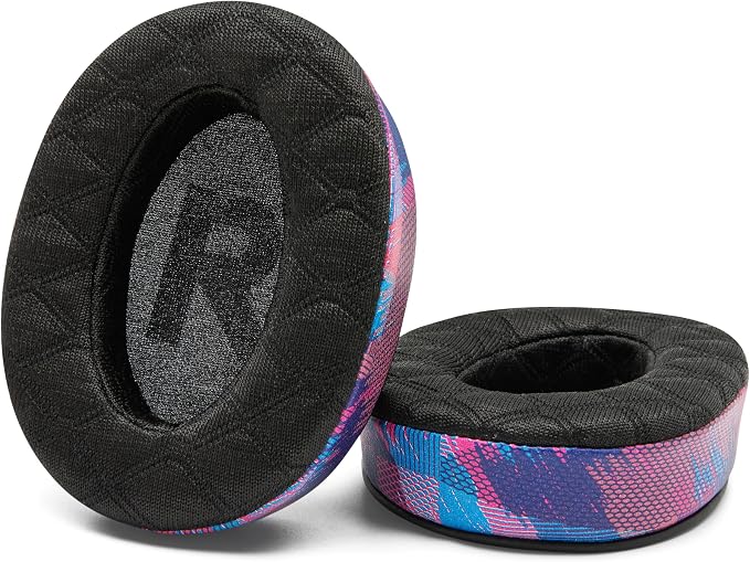 WC Freeze V2 G PRO X – Angled Cooling Gel Earpads Compatible with Logitech G Pro X Series by Wicked Cushions | Angled Pads for Extreme Comfort, New Freeze V2 Cooling Fabric, Extra Thick | Speed Racer