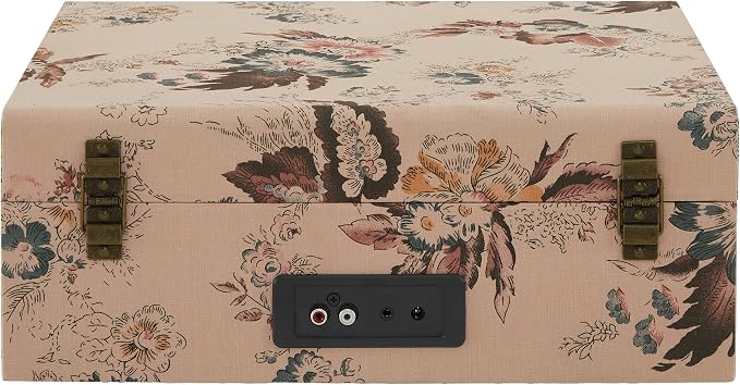 Crosley CR8017B-FL Voyager Vintage Portable Vinyl Record Player Turntable with Bluetooth in/Out and Built-in Speakers, Floral