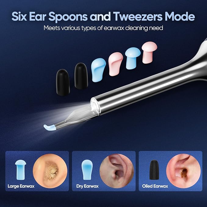 Note5 Ear Wax Removal Kit with Camera,10MP Ear Cleaner Camera Otoscope with Light,Real-time Remote Video with Ear Pick & Tweezers,12 Pcs Ear Scoops for Whole Family