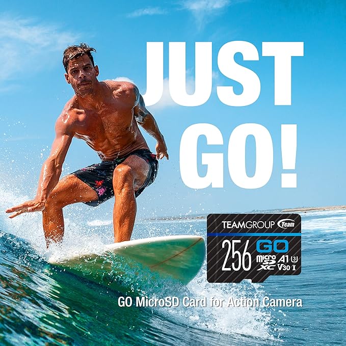 TEAMGROUP GO Card 512GB MicroSDXC UHS-I U3 V30 4K for Action Cameras & Drone High Speed Flash Memory Card with Adapter for Outdoor Sports&Vlog, 4K Shooting,GoPro&Insta360&DJI TGUSDX512GU303