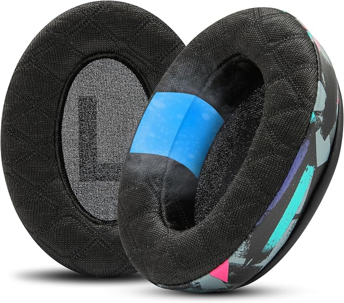 WC Freeze V2 Cloud - Angled Cooling Gel Earpads Compatible with HyperX Cloud Series by Wicked Cushions | Angled Pads for Extreme Comfort, New Freeze V2 Cooling Fabric, Extra Thick | 90's Black