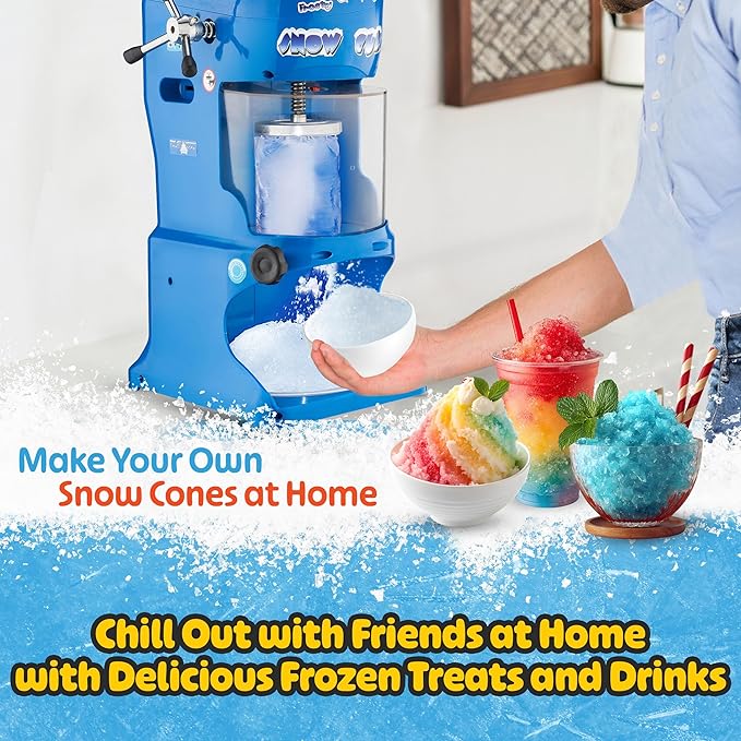 Shaved Ice Machine - 360lbs/hour 250W Electric Ice Shaver and Snow Cone Machine with Durable Stainless Steel Blades - Snow Cub Slushie Maker for Home, Bar, or Restaurant by Great Northern Popcorn