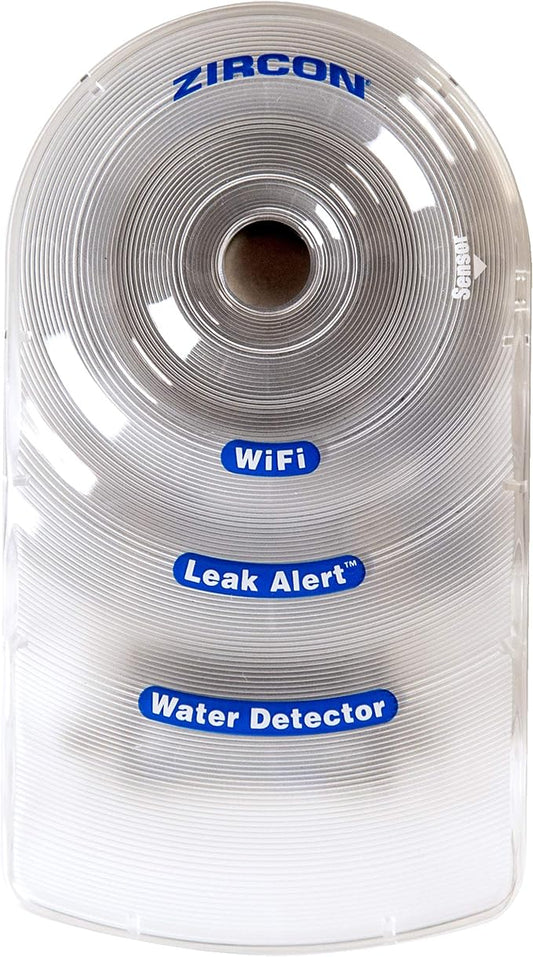 Zircon Leak Alert WiFi -Smart Electronic Water Detector Alarm with Email, Audio and Visual Alerts - Battery Included