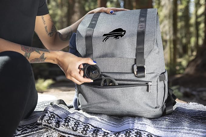 Picnic TIME NFL Buffalo Bills OTG Traverse Backpack Cooler - Soft Cooler Backpack - Hiking Backpack, (Heathered Gray)