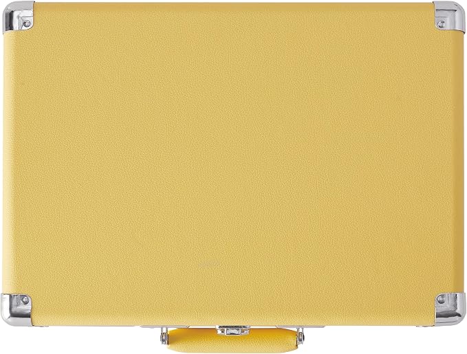 Crosley CR8005F-LY Cruiser Plus Vintage 3-Speed Bluetooth in/Out Suitcase Vinyl Record Player Turntable with Built-in Speakers, Lemon Yellow