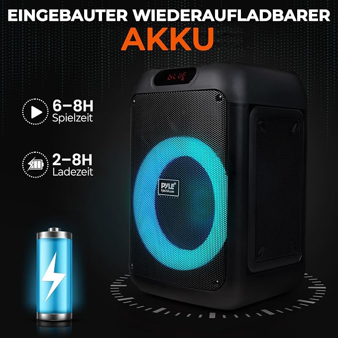 Pyle Audio Bluetooth Party Speaker - Party Bluetooth with True Wireless Stereo System - Enjoy Powerful Bass and Clear Treble - with Carry Bag - Model PPHP8496BG - 100W