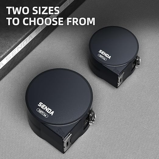 SENDA Tape Measure 16FT/5M, Compact Mini Measuring Tape, Black and White Faceted Ruler Tape, Easy-to-Read Metric/Inch Measurements for Home, Office & DIY Crafts Use(16Ft)