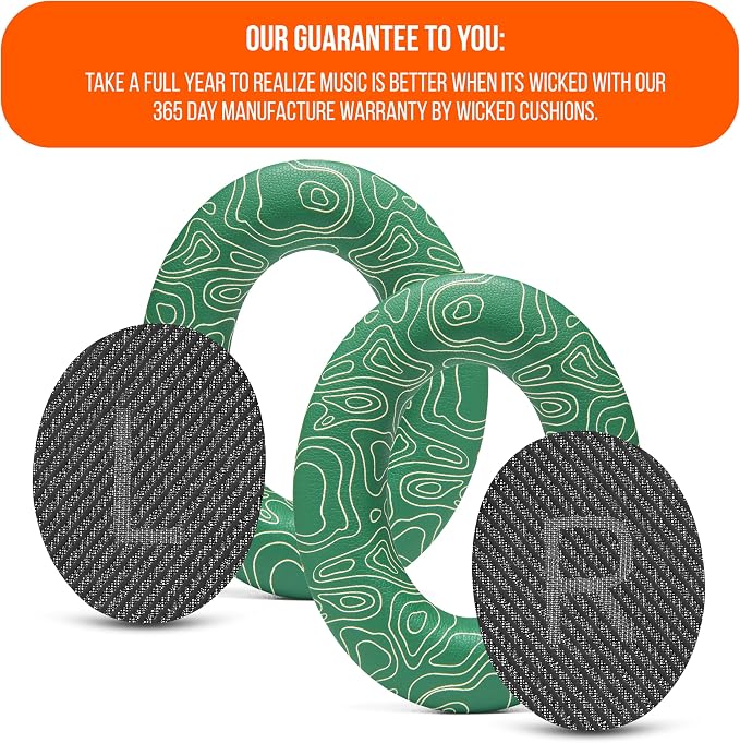 WC Wicked Cushions Upgraded Replacement Ear Pads for Bose QC35 & QC35ii (QuietComfort 35) Headphones & More - Softer Leather, Luxurious Memory Foam, Added Thickness, Extra Durability | Emerald Tide