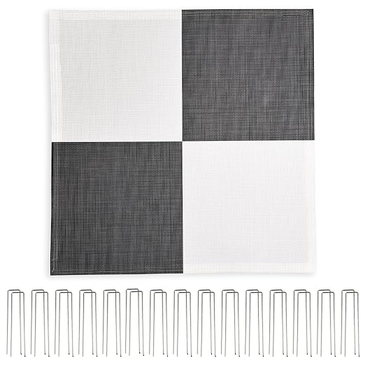 Sky High Bull's-Eye (24"x24") Degradable Drone Ground Control Point GCP with 30 Staples (Black/White Checkerboard) | Aerial Targets for Drone Mapping & Surveying | Compatible with DroneDeploy & Pix4D