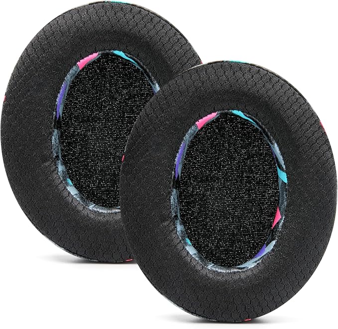 WC Freeze for Arctis Nova - Hybrid Fabric Cooling Gel Replacement Earpads for Arctis Nova Pro Wired, Nova 7, 5, 4, 3, 1 - Made by Wicked Cushions (Does Not Fit Nova Pro Wireless) | 90's Black
