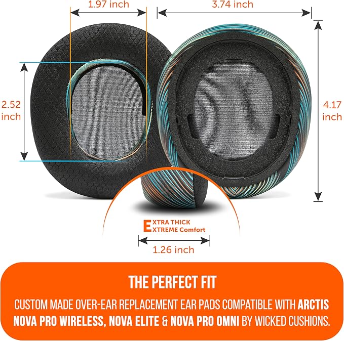 WC Freeze Nova Pro Wireless - Cooling Gel Earpads for Arctis Nova Pro Wireless, Nova Elite & Nova Pro Omni (Doesn’t Fit Other Models), by Wicked Cushions, Extra Thick & Comfortable | The Simulation