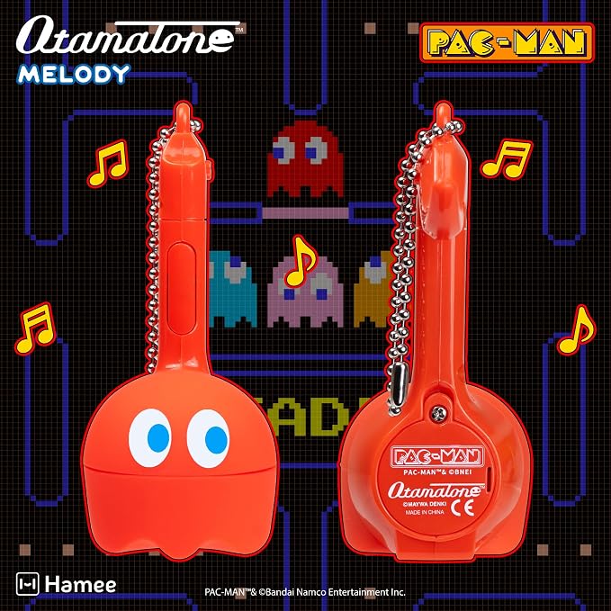 Otamatone Melody Original PAC-Man Electronic Portable Music Toy Player Synthesizer from Japan by Maywa Denki Officially Licensed Merchandise with English Instructions Keychain Accessory - Blinky