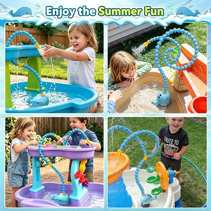 okcool Rechargeable Water Table Pump(Huge Water Output 8L/min),Kids Sand Water Play Pump,Whale-Shaped Design,Suitable for Most Water Table on Market for Maximum Fun in Water Table for Kids