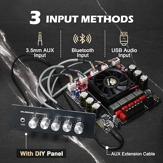 S600X-W Power Amplifier Board Bluetooth5.2 TPA3255 Chip with Subwoofer 2.1 Channel 300W×2+600W (S600X-W)