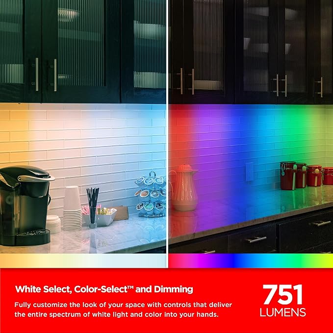 UltraPro Smart Wi-Fi 18 inch Plug-in Under Cabinet Lights, Color Changing, Compatible with Alexa, Works with Google Assistant, Under Cabinet Lighting, Under Counter Lights for Kitchen 57071