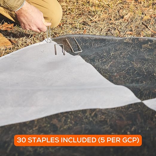 Sky High Bull's-Eye (48"x48") XL Degradable Drone Ground Control Point GCP with 30 Staples (Black/White Iron Cross) | Aerial Targets for Drone Mapping & Surveying | Compatible with DroneDeploy & Pix4D