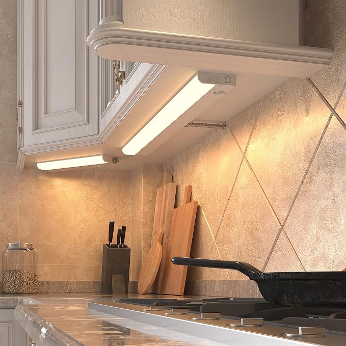 GETINLIGHT 18-inch Hardwired Only 5 Color LED Under Cabinet Lighting, Selectable 2700/3000/4000/5000/6000K, Dimmable, Matte White Finished, ETL Listed, IN-0201-12-WH-5C