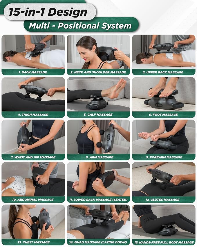 Lunix LX26 FSA Massager for Legs & Full Body, Handheld Vibration Massager for Stress Relief, Relaxation & Muscle Comfort at Home, Chi Swing, Interchangeable Heads, USB Rechargeable, Ergonomic Grip