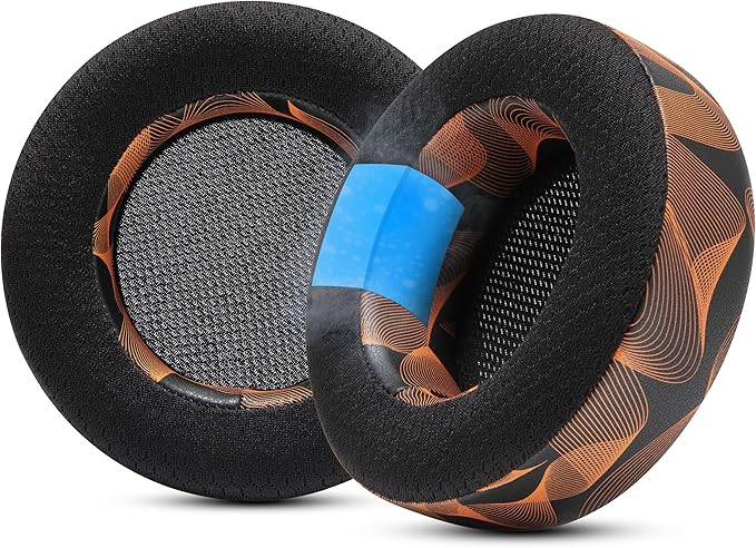 WC Freeze Virtuoso - Hybrid Fabric Cooling Gel Replacement Earpads for Corsair Virtuoso Gaming Headset, Made by Wicked Cushions, Improved Durability, Thickness and Sound Isolation | Kinetic Wave