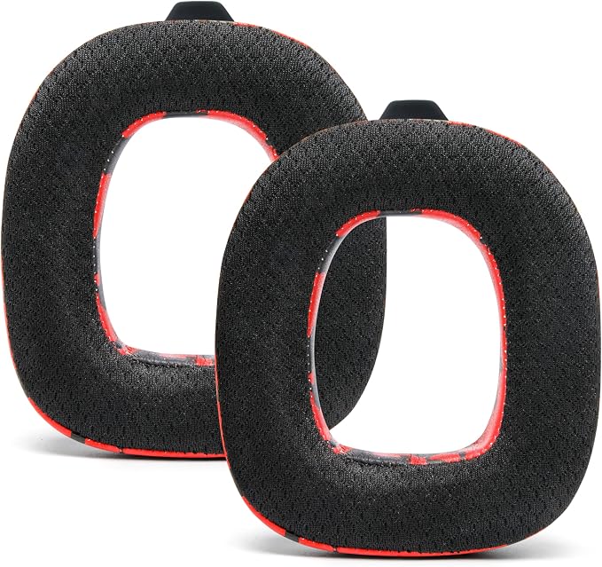 WC Freeze A40- Hybrid Fabric Cooling Gel Replacement Earpads for Astro A40 TR Only, Made by Wicked Cushions, Improved Durability, Thickness and Sound Isolation | Red Camo