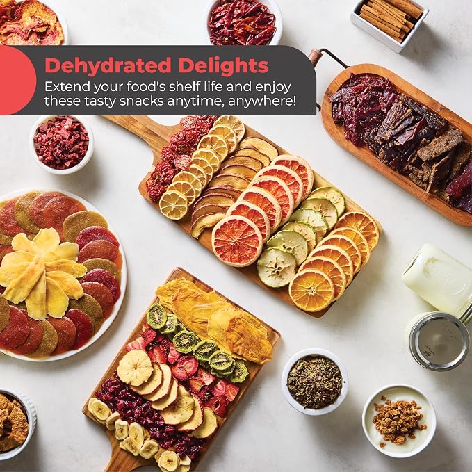 Magic Mill Premium Food Dehydrator Machine (15 Extra-Large Stainless Steel Trays) 800W Dryer for Beef Jerky, Fruits, Vegetables, Dog Treats, 48 Hour Digital Timer - 95°-167° Temperature Control