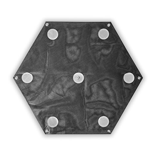 Sky High Bull's-Eye 24” LiDAR Ground Control Point GCP - UAV Aerial Target for LiDAR Mapping & Surveying (6 Pack) Retro-Reflective Black Hexagon with Center Eyelet for Aerial Mapping & Photogrammetry