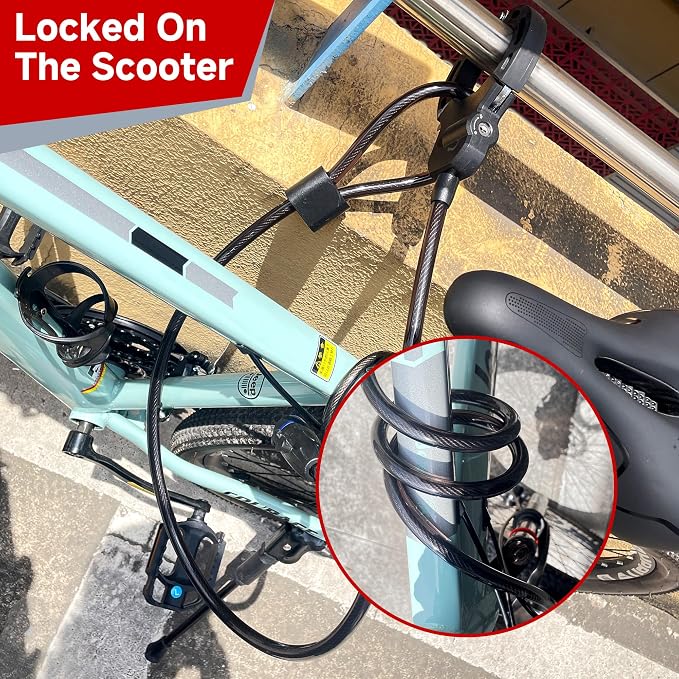 Heavy Duty Scooter Lock - 8mm Anti-Theft Chain Lock with 3 Keys, 94cm Weatherproof Security Lock for Electric Scooters, Bikes, Motorcycles