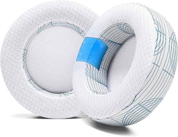 WC Freeze Virtuoso - Hybrid Fabric Cooling Gel Replacement Earpads for Corsair Virtuoso Gaming Headset, Made by Wicked Cushions, Improved Durability, Thickness and Sound Isolation | Ivory Tide
