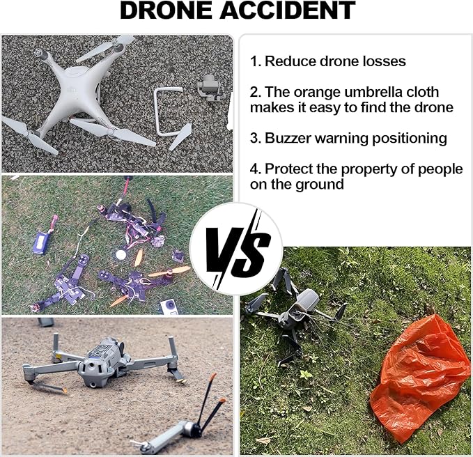 Manti 3 Plus UAV Flight Safety Guard, 2024 Upgraded Big Auto Umbrella, Drone Parachute for DJI Mavic 3/Mavic 3 Classic/Mavic 3 Cine/Mavic 3 Pro/Mavic 3E/Mavic 3T/Air 3/Air 2/Air2s/Mavic Pro/Mavic 2, Quick Reaction, General perpose