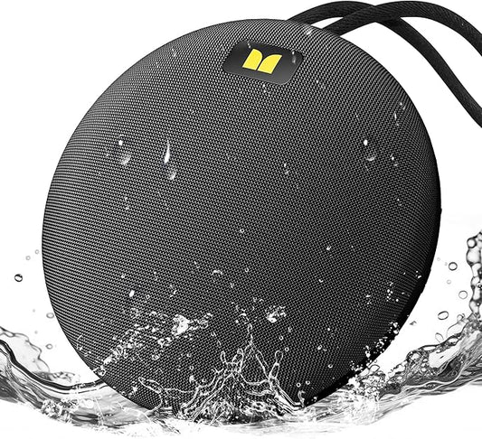 Monster Ripple Shower Bluetooth Speakers, IPX8 Waterproof Shower Speaker, Bluetooth 6.0 with Wireless Stereo Pairing and Hands-Free Calling, Portable Outdoor Speakers, Black