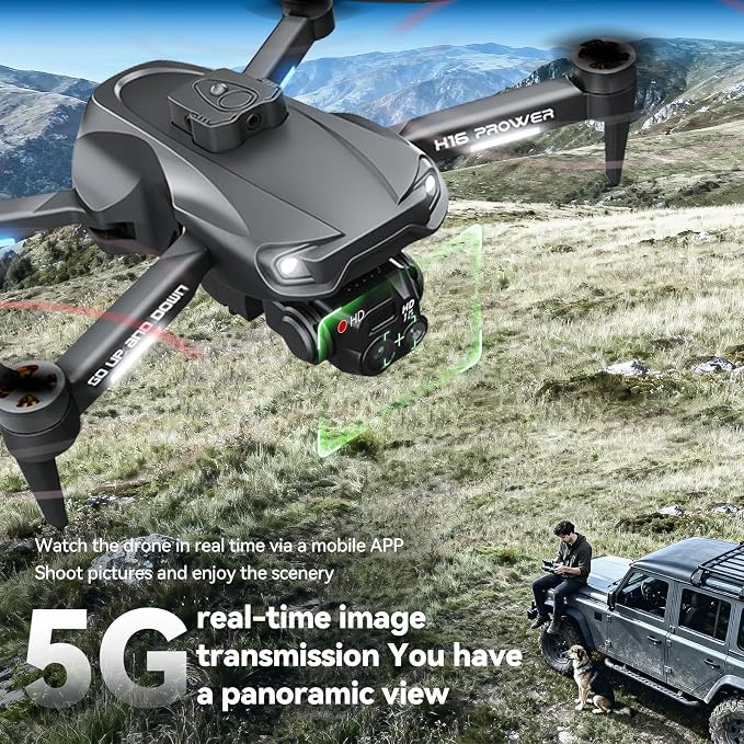 4K Foldable Camera Drone with Obstacle Avoidance | Foldable 4K drone with dual camera, optical flow hover and gesture selfie helps beginners capture easy travel shots.