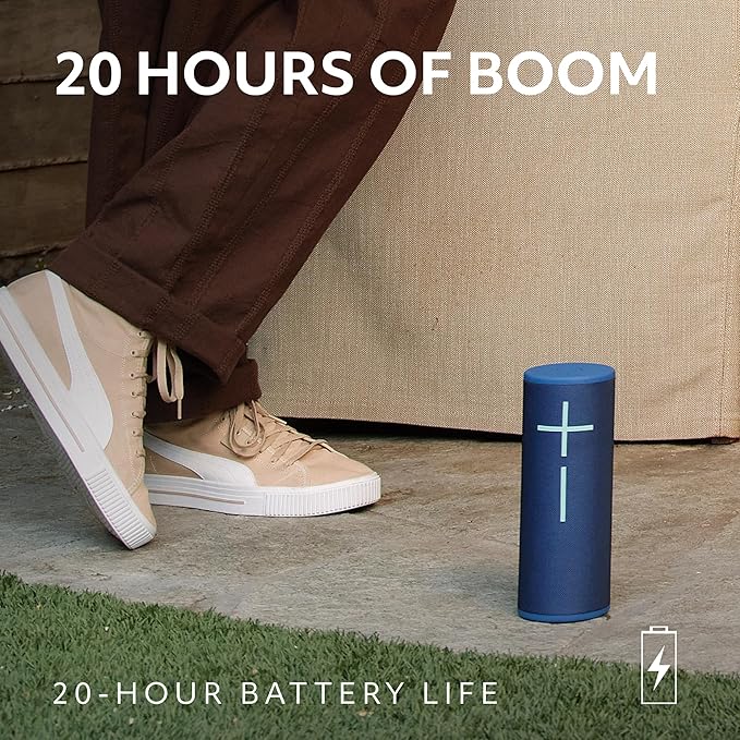 Ultimate Ears MEGABOOM 4 Portable Waterproof Bluetooth Speaker, 360-Degree Sound, Thundering Bass, 147ft Range, 20-Hour Battery, Floating Speaker - Blue (Renewed)