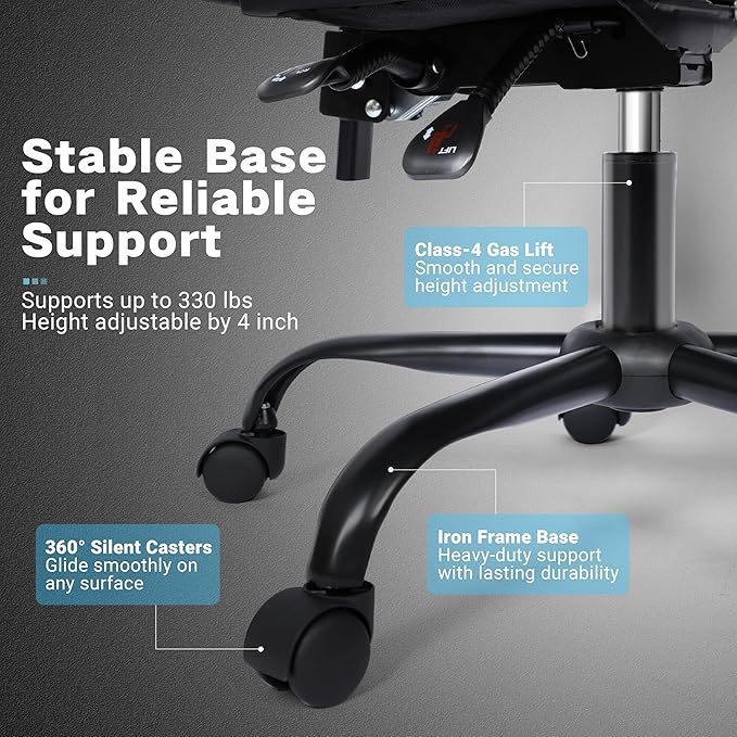Gaming Chair, Ergonomic Computer Chair with Footrest and Lumbar Support, Height Adjustable Office Chair with 360° Swivel Seat and Headrest (Black & Grey)