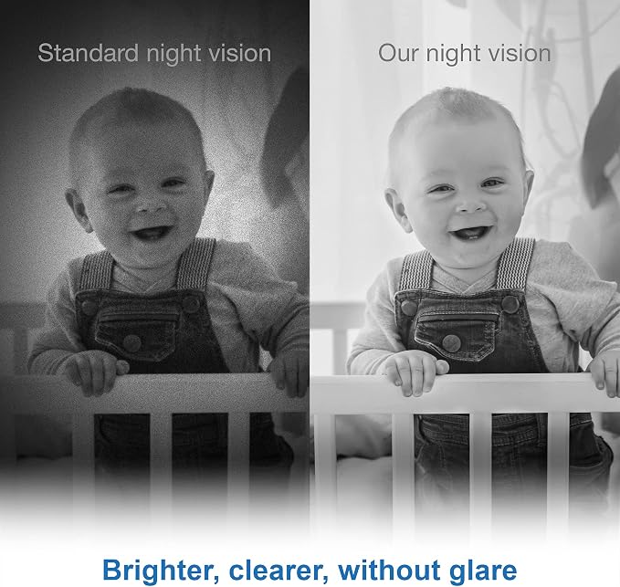 VTech Baby Monitor with 2 Cameras No WiFi & 5" Screen – Split-Screen, Patrol Mode, Night Vision, Two-Way Talk, Temperature Sensor, Lullabies, 1000ft Range | VM350-2