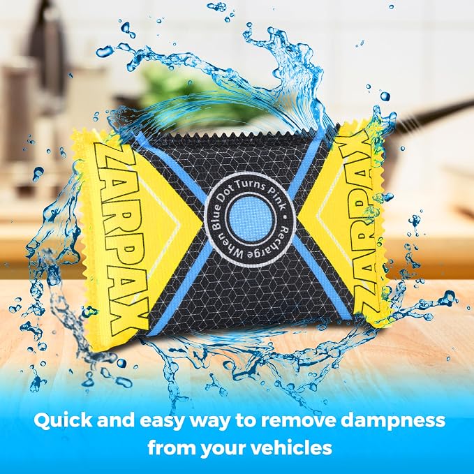 Zarpax 125g Rechargeable Desiccant Packs Dehumidifier Bag - 24 Pack - Moisture Absorbers For Safes, Car, Bathroom, Storage, Garage - Moisture Remover Eliminates Humidity - Reusable Desiccant Bags