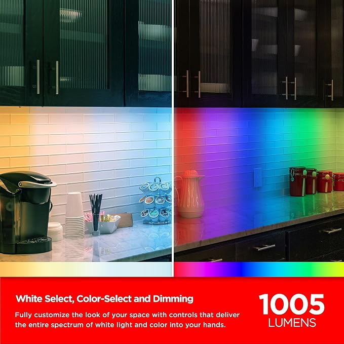 UltraPro Smart Wi-Fi 24 inch Plug-in Under Cabinet Lights, Color Changing, Compatible with Alexa, Works with Google Assistant, Under Cabinet Lighting, Under Counter Lights for Kitchen 57072