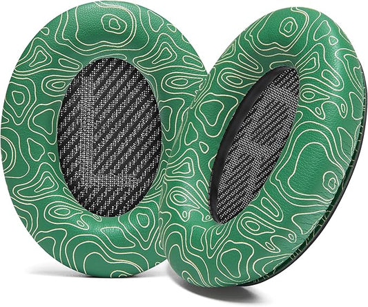 WC Wicked Cushions Upgraded Replacement Ear Pads for Bose QC35 & QC35ii (QuietComfort 35) Headphones & More - Softer Leather, Luxurious Memory Foam, Added Thickness, Extra Durability | Emerald Tide