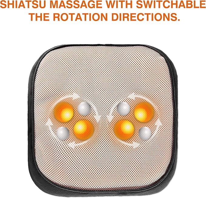 Snailax Shiatsu Foot and Back Massager with Heat - Kneading Feet Massager Machine with Heating Pad, Back Massage Cushion or Foot Warmer,Massagers for Back,Leg,Foot Pain Relief