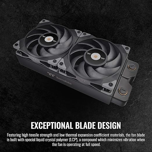 Thermaltake TOUGHFAN 14 Black PWM 500~2000rpm-controlled high Static Pressure 140mm Circular Radiator Fan with with Anti-Vibration Mounting System Cooling, (1 Fan Pack) CL-F118-PL14BL-A
