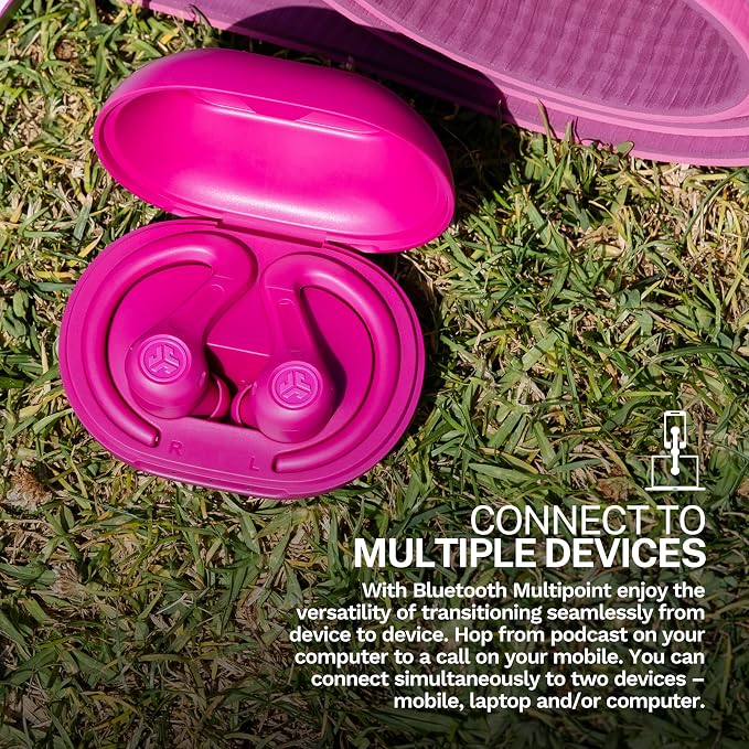JLab, JBuds Sport ANC 4, True Wireless Earbuds, Active Noise Cancelling, Multipoint Connect, Pink