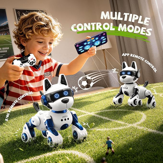 Smart Robot Dog, 2.4GHz Remote Control Robot Dog Toys for Kids 5-7 8-12, Voice & APP Control, Interactive Realistic Robot Puppy Toys for 5 6 7 8 9 10 11 12 Year Old Boys, Birthday Boy Girl Gift