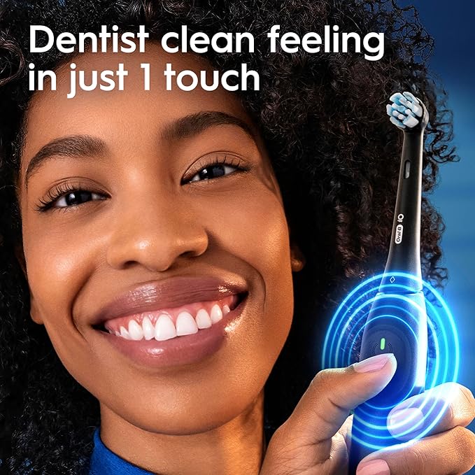 Oral-B Rechargeable Electric Toothbrush, iO2, 3 Cleaning Modes, Automatic Pressure Sensor to Protect Gums, Dark Blue