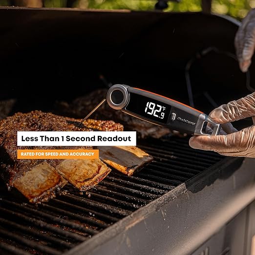 Finaltouch X10 Instant Read Digital Meat Thermometer NSF Certified Waterproof Professional for Cooking Grilling BBQ Baking Candy Oil with Rotating Probe and Backlit Display (Tangerine Tart)