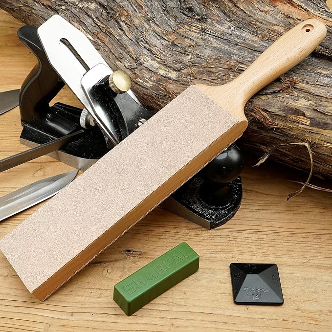 SHARPAL Double-sided Diamond Sharpening Stone and Double-sided Leather Strop Kit
