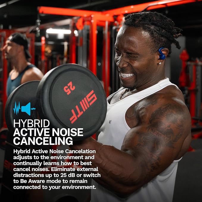 JLab, JBuds Sport ANC 4, True Wireless Earbuds, Active Noise Cancelling, Bluetooth, Multipoint Connect, Cobalt Blue