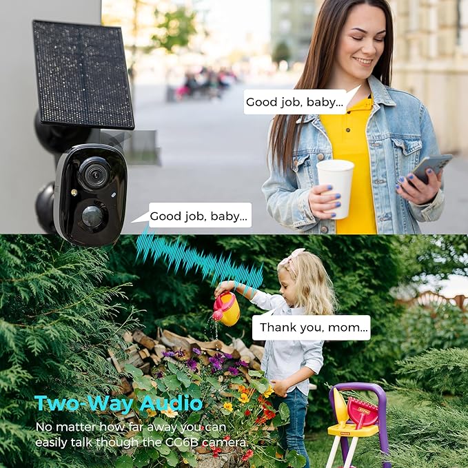 Vicohome 2G6B Best 2K Solar Security Camera Wireless Outdoor System, No NVR Needed, Battery Powered, Easy to Setup, Motion Detection,Two Way Audio,Color Night Vision, SD Slot,180 Days Care Plan
