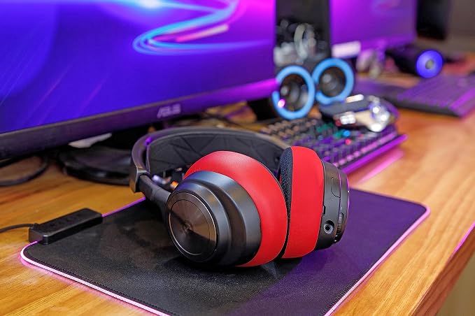 WC Freeze Nova Pro Wireless - Cooling Gel Earpads for Arctis Nova Pro Wireless, Nova Elite & Nova Pro Omni (Doesn’t Fit Other Models), by Wicked Cushions, Extra Thick & Comfortable | Red