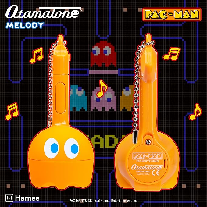 Otamatone Melody Original PAC-Man Electronic Portable Music Toy Player Synthesizer from Japan by Maywa Denki Officially Licensed Merchandise with English Instructions Keychain Accessory - Clyde