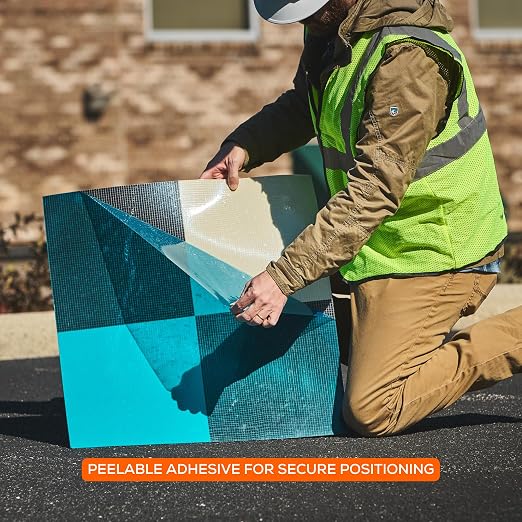 Sky High Bull's-Eye 24"x24" Drone Ground Control Point GCP with Adhesive Backing for Roadways & Pavement - Black/White Aerial Target for Mapping/Surveying (6 Pack) | Pix4D & DroneDeploy Compatible