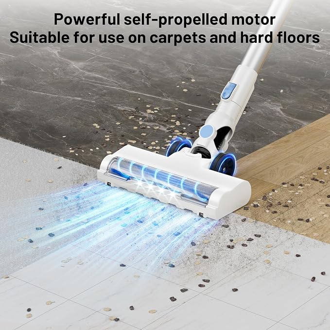 VIPSUN Cordless Vacuum Cleaner with Self-Standing, LED Screen Stick Vacuum Cleaners for Home, Lightweight Powerful Suction Vacuum, 6-in-1 Rechargeable Vacuum for Carpets, Pet Hair, Hardwood Floors